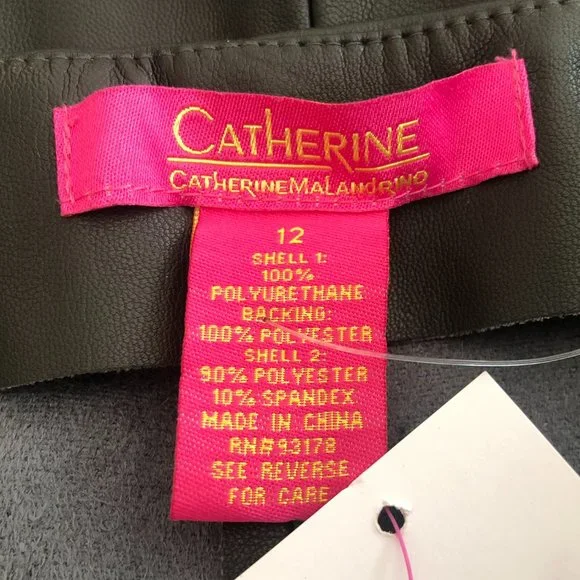 Catherine Malandrino Brown Faux Leather and Suede Skirt 12 - Picture 6 of 9